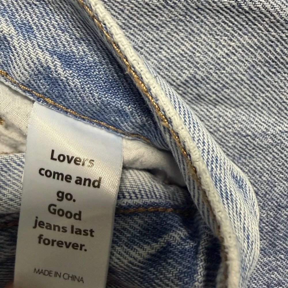PacSun Two Tone Split Wash Dad‎ Jean High Waisted Blue Denim Size 26